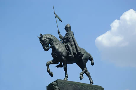 Statue of saint wenceslas in wenceslas square prague photo