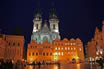 The Church Of Our Lady Before Tyn And The Old Town Square In Prague At Night